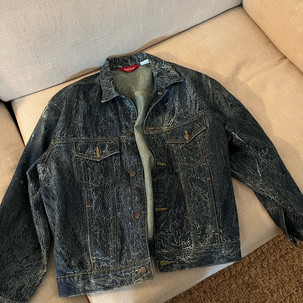 Supreme Crackle Denim Trucker Jacket